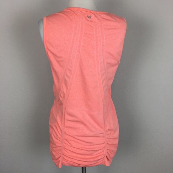 Athleta Neon Orange Racerback Athletic Knit  Tank large - Picture 4 of 7